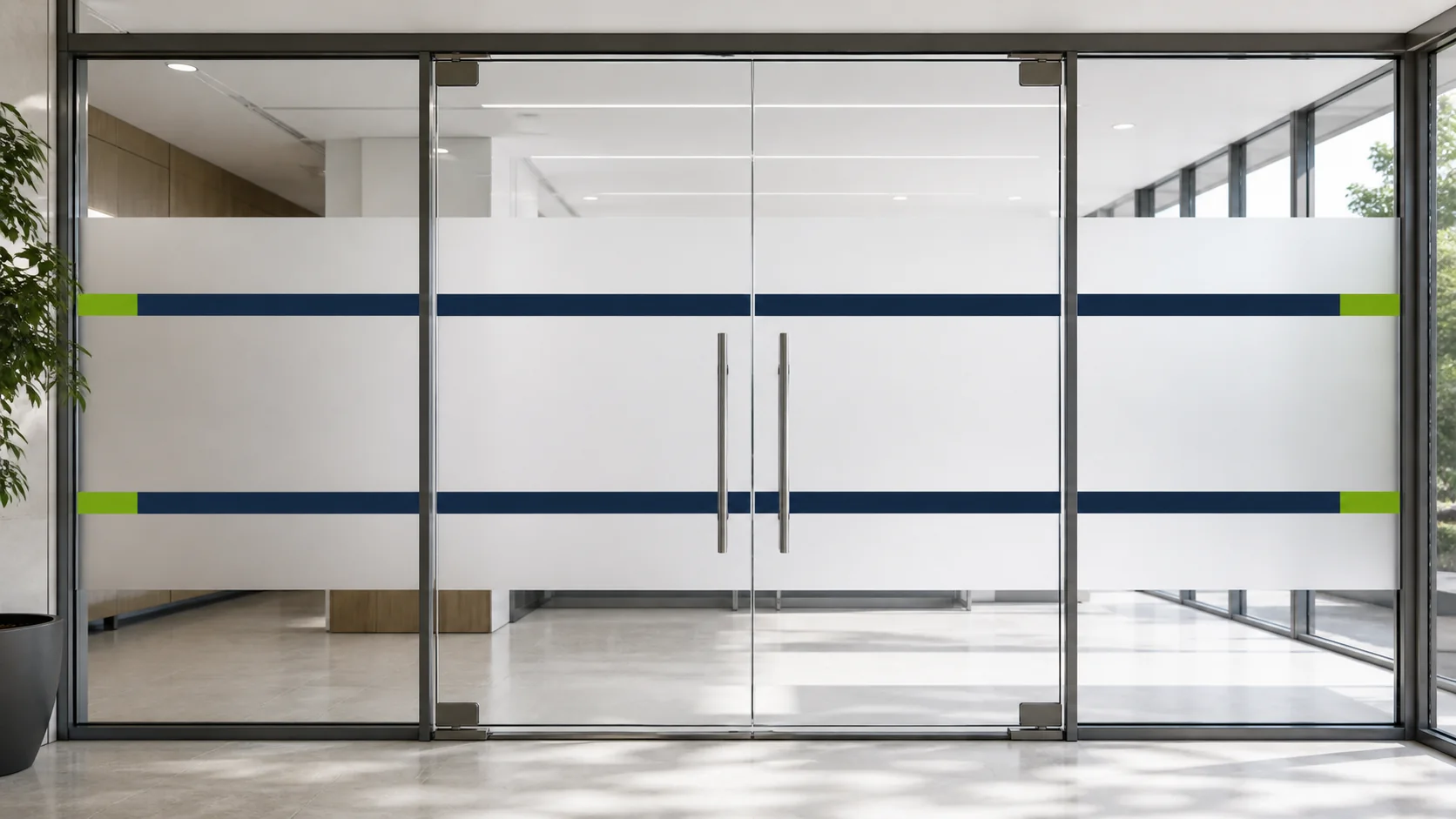 Sichtschutz und deutlich erkennbare Glasmarkierung